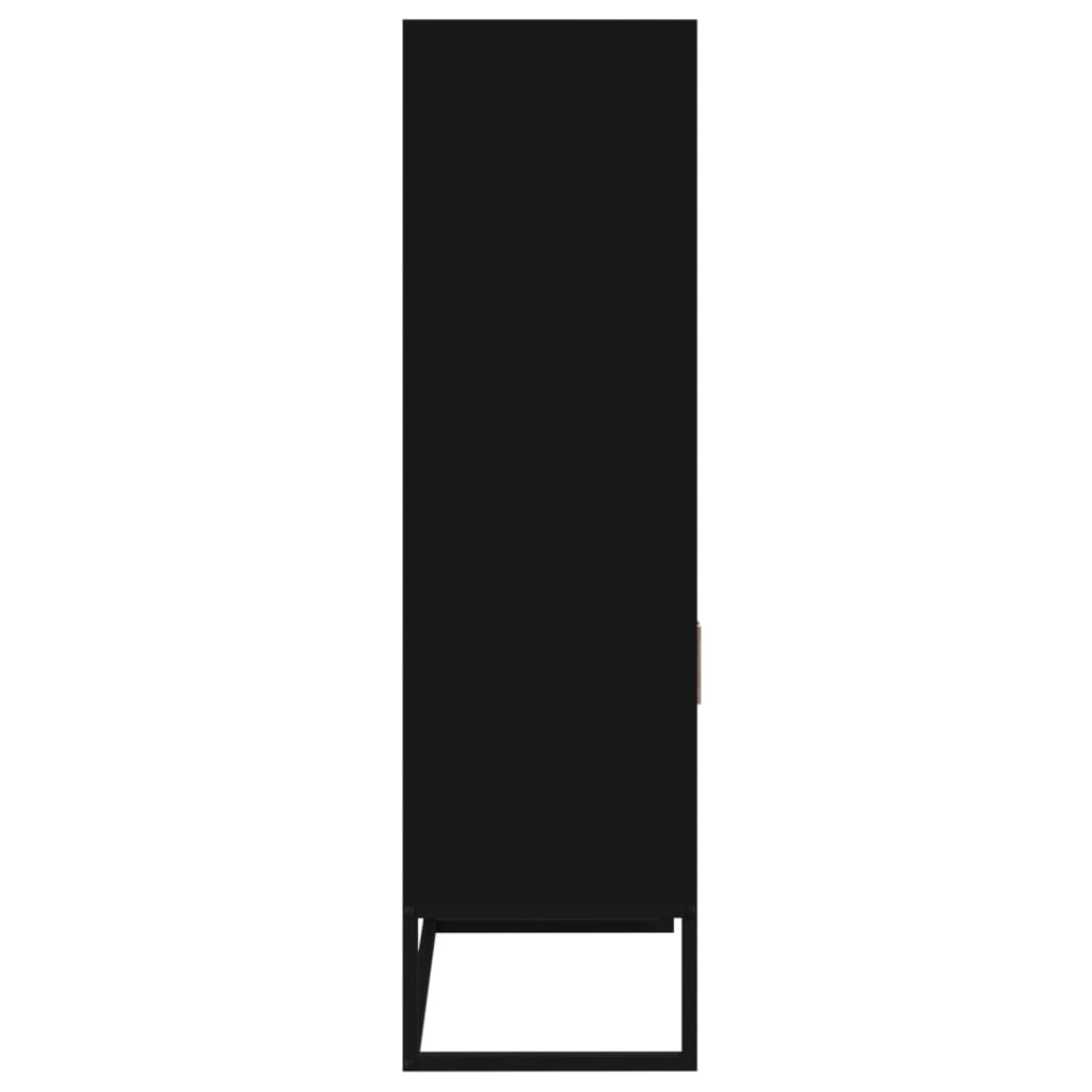 Dulap înalt, negru, 60x35x125 cm, lemn prelucrat - Lando
