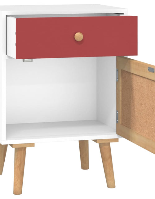 Încărcați imaginea în vizualizatorul Galerie, Noptiere, 2 buc, alb, 40x30x55 cm, lemn prelucrat - Lando
