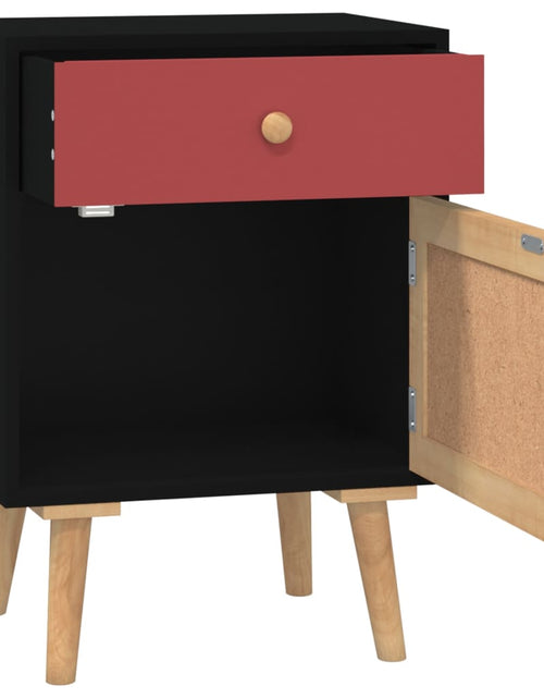 Încărcați imaginea în vizualizatorul Galerie, Noptiere, 2 buc, negru, 40x30x55 cm, lemn prelucrat - Lando
