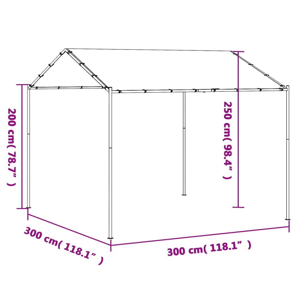 Cort pavilion, bej, 3x3 m, oțel și material textil Lando - Lando