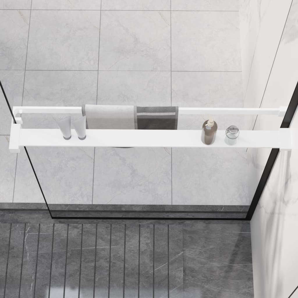 Raft de duș pentru perete cabină de duș, alb, 80 cm, aluminiu Lando - Lando