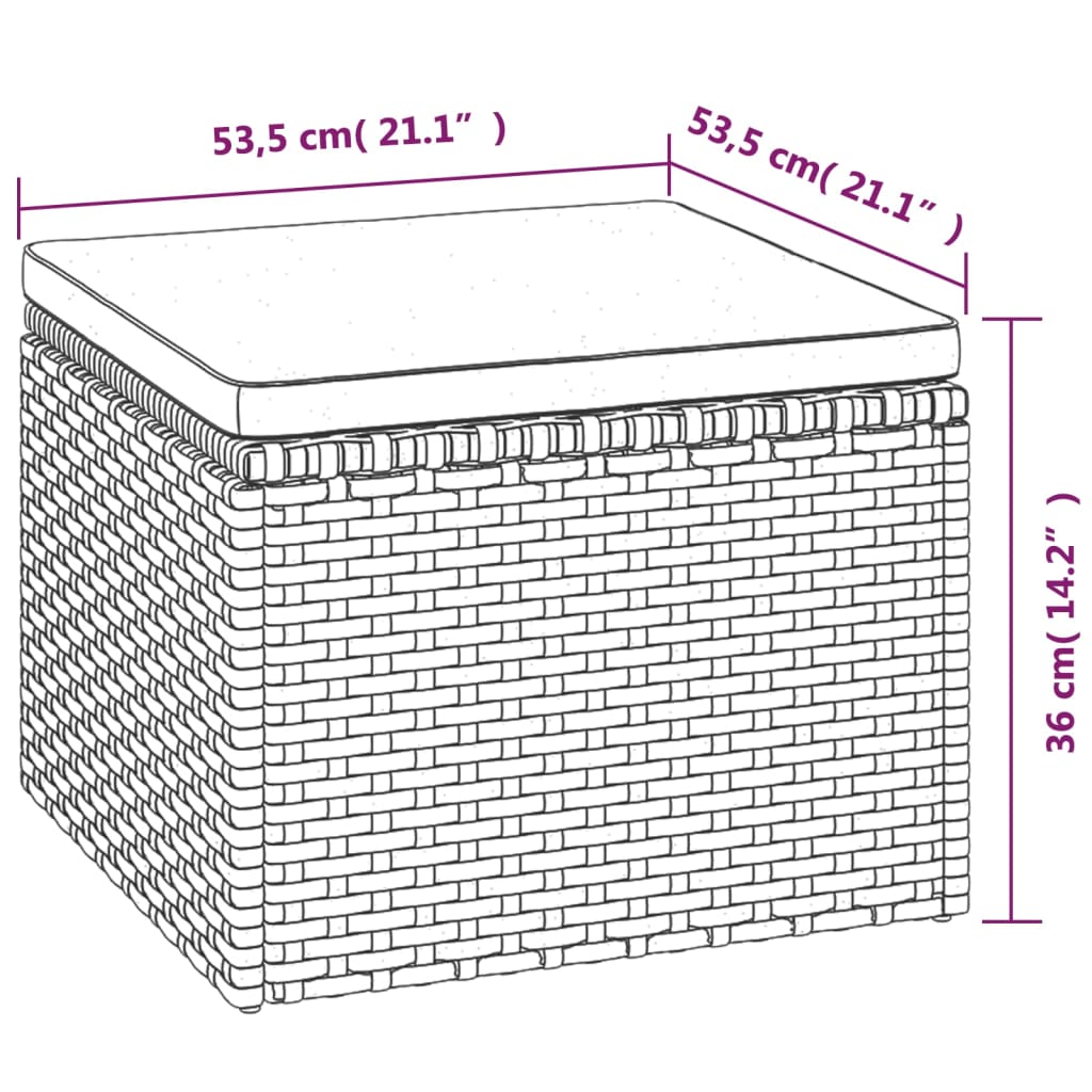 Set mobilier de grădină cu perne, 3 piese, gri, poliratan Lando - Lando