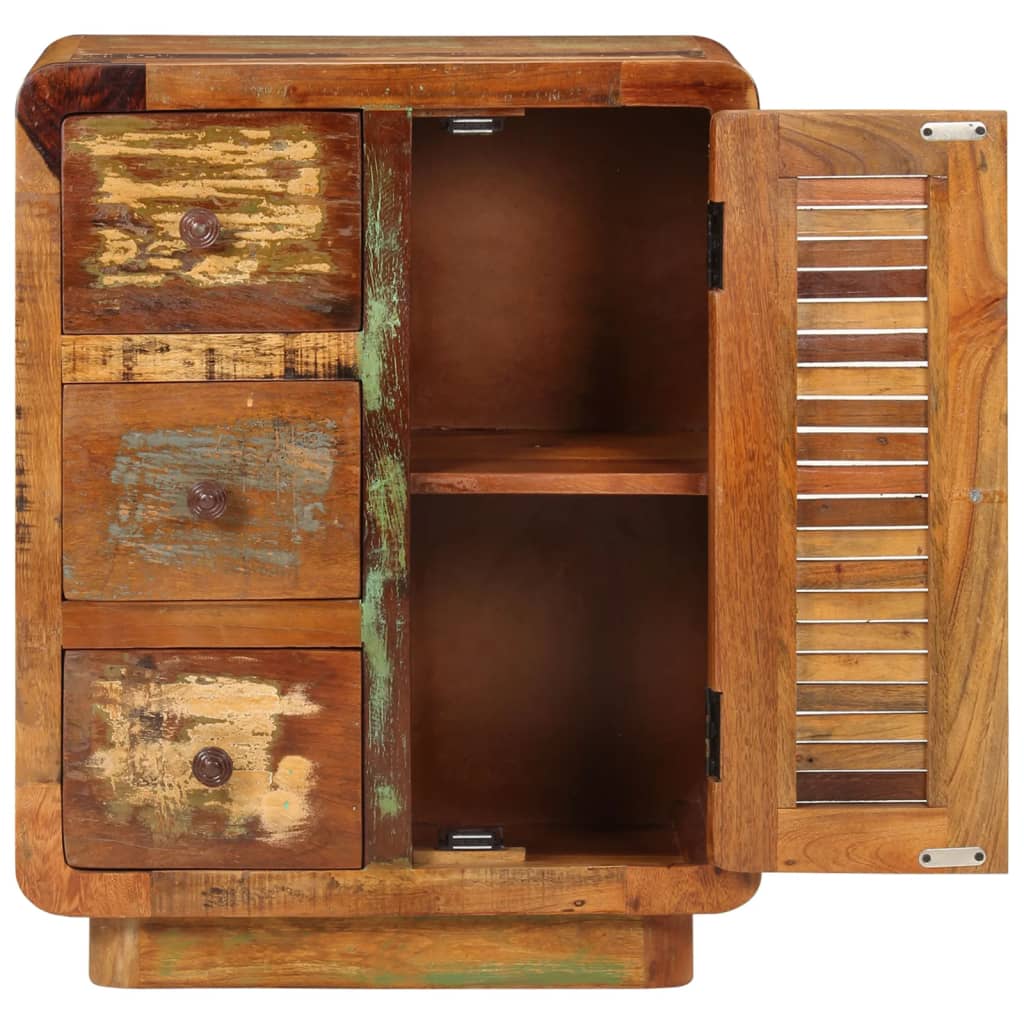 Servantă cu 3 uși, 55x30x70 cm, lemn masiv reciclat Lando - Lando
