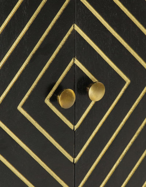 Încărcați imaginea în vizualizatorul Galerie, Servantă cu 2 uși, negru/auriu, 55x30x75 cm, lemn masiv mango Lando - Lando
