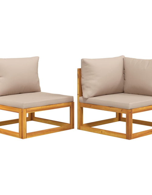 Încărcați imaginea în vizualizatorul Galerie, Set canapea de grădină, 2 piese, cu perne, lemn masiv de acacia - Lando
