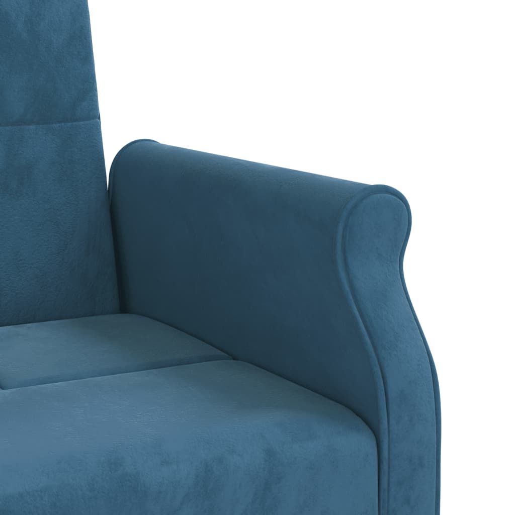 Canapea extensibilă cu perne, albastru, catifea - Lando