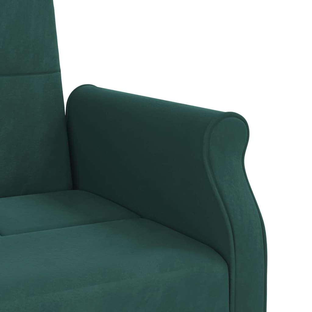 Canapea extensibilă cu perne, verde închis, catifea - Lando