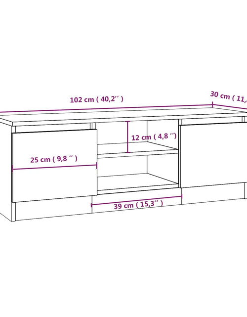 Încărcați imaginea în vizualizatorul Galerie, Comodă TV cu ușă, stejar maro, 102x30x36 cm Lando - Lando
