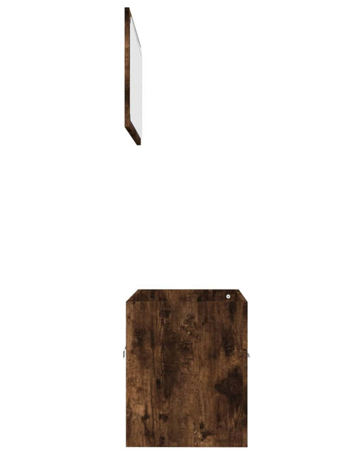 Încărcați imaginea în vizualizatorul Galerie, Set mobilier de baie, 2 piese, stejar fumuriu, lemn prelucrat - Lando

