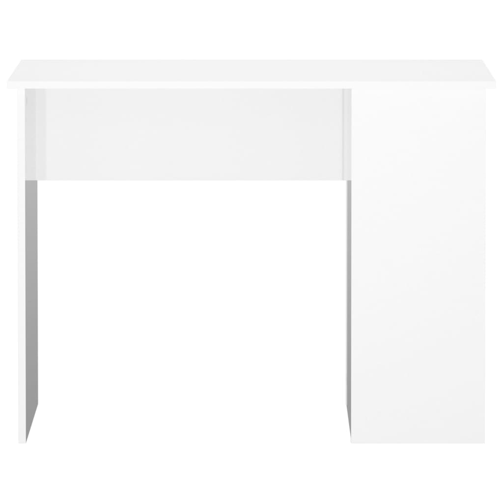 Birou, alb extralucios, 100x55x75 cm, lemn prelucrat - Lando