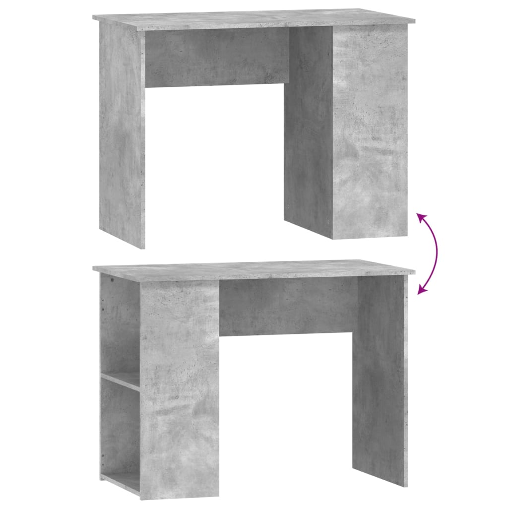 Birou, gri beton, 100x55x75 cm, lemn prelucrat - Lando