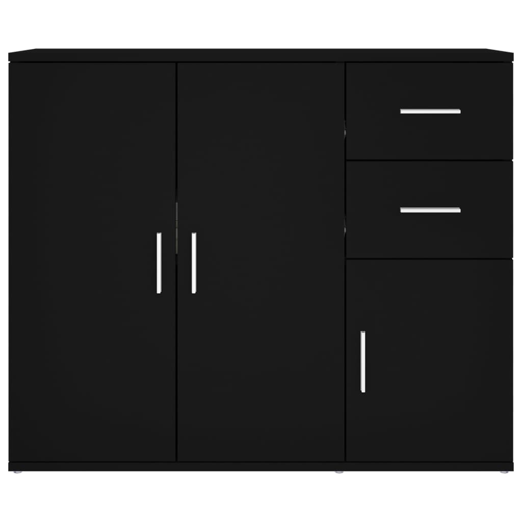 Servantă, negru, 91x29,5x75 cm, lemn prelucrat - Lando