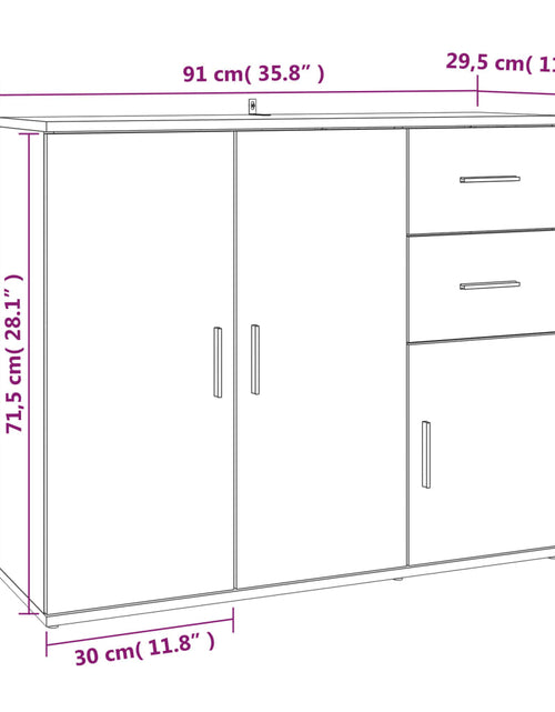 Încărcați imaginea în vizualizatorul Galerie, Servantă, stejar fumuriu, 91x29,5x75 cm, lemn prelucrat Lando - Lando
