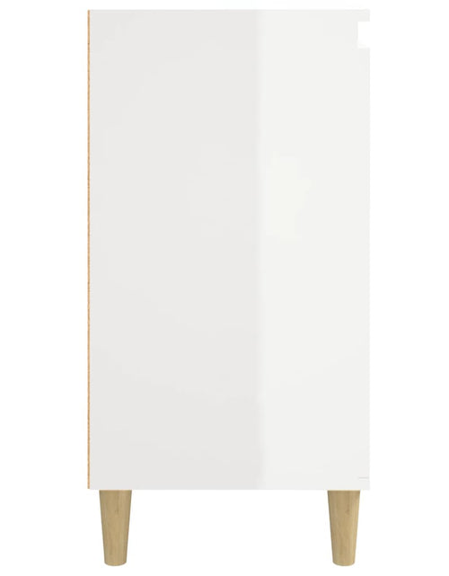 Încărcați imaginea în vizualizatorul Galerie, Noptieră, alb extralucios, 40x35x70 cm, lemn prelucrat - Lando
