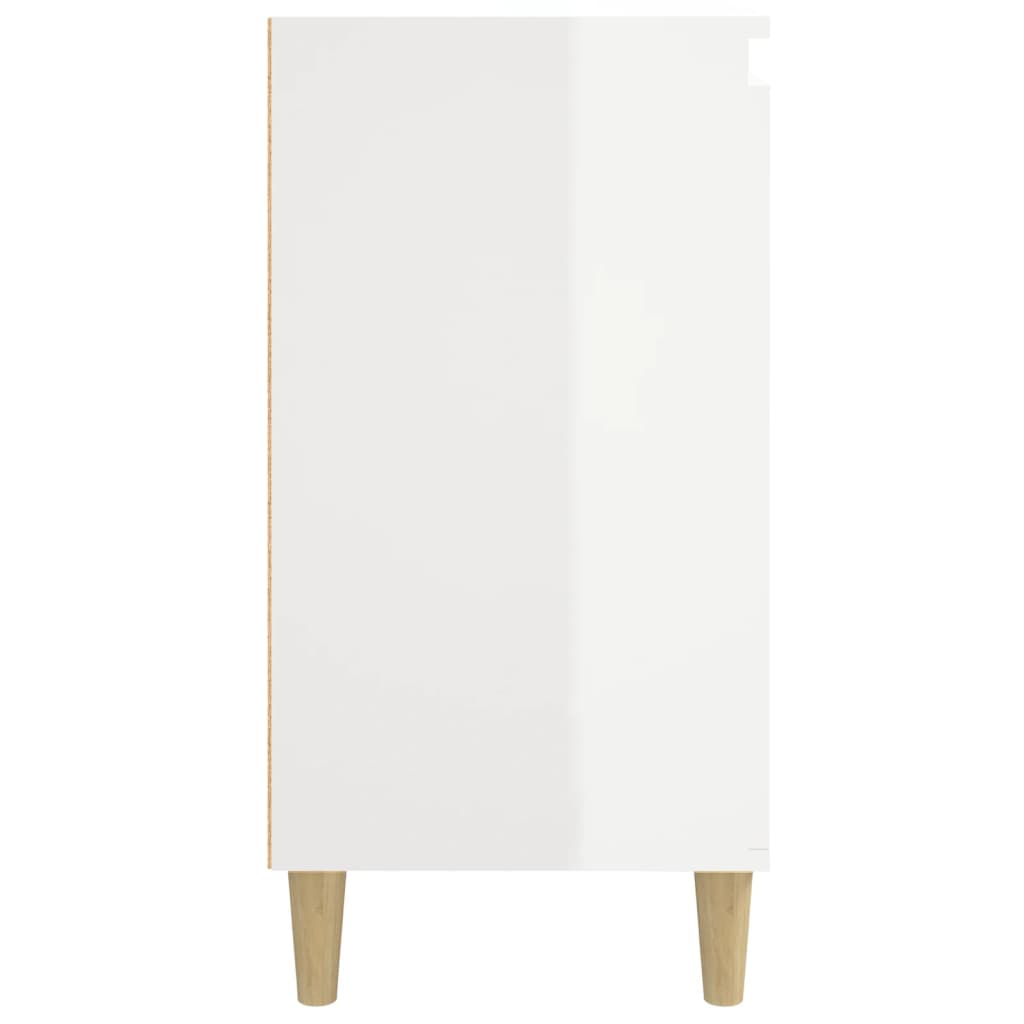 Noptieră, alb extralucios, 40x35x70 cm, lemn prelucrat - Lando
