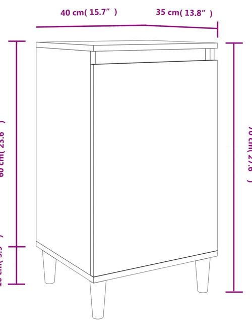 Загрузите изображение в средство просмотра галереи, Noptiere, 2 buc., alb extralucios, 40x35x70 cm, lemn prelucrat - Lando
