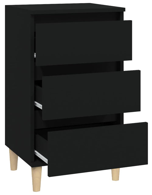 Încărcați imaginea în vizualizatorul Galerie, Noptieră, negru, 40x35x70 cm, lemn prelucrat - Lando
