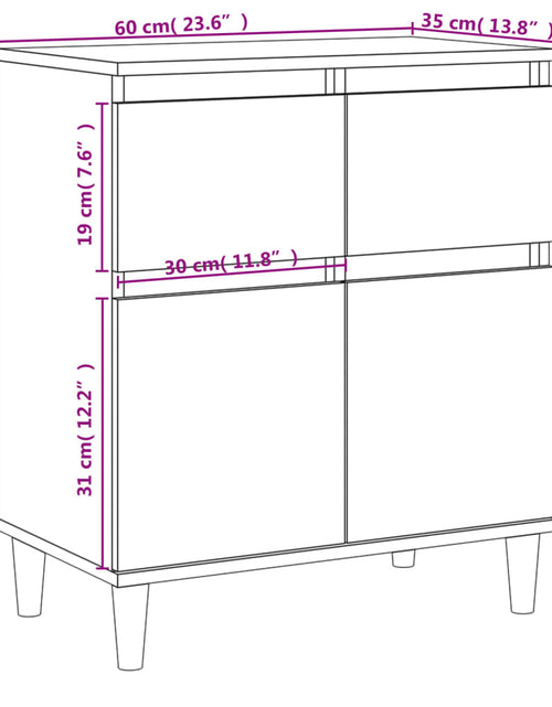 Încărcați imaginea în vizualizatorul Galerie, Servantă, stejar fumuriu, 60x30x75 cm, lemn compozit Lando - Lando
