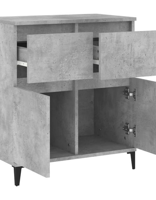 Încărcați imaginea în vizualizatorul Galerie, Servantă, gri beton, 60x35x70 cm, lemn prelucrat Lando - Lando
