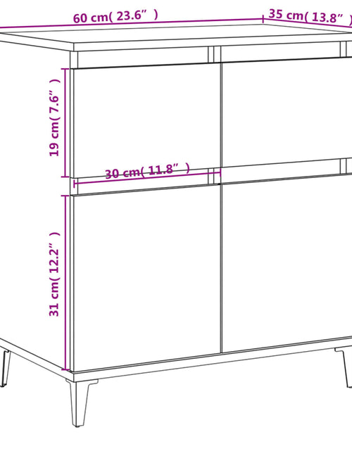 Загрузите изображение в средство просмотра галереи, Servantă, stejar fumuriu, 60x30x75 cm, lemn compozit Lando - Lando
