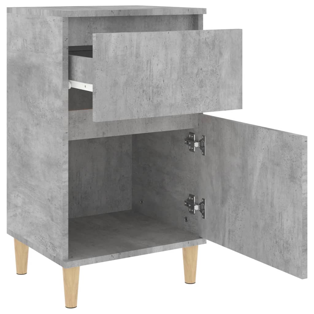Noptiere, 2 buc., gri beton, 40x35x70 cm - Lando