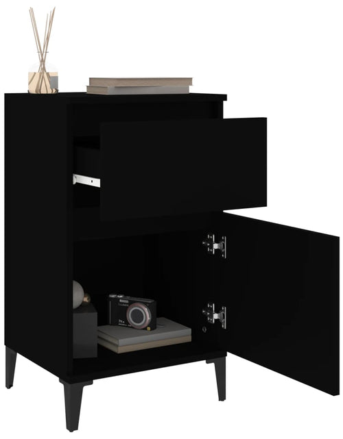 Încărcați imaginea în vizualizatorul Galerie, Noptieră, negru, 40x35x70 cm - Lando
