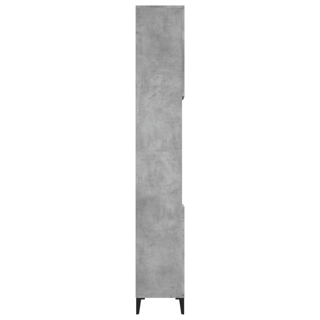 Dulap de baie, gri beton, 30x30x190 cm, lemn prelucrat - Lando