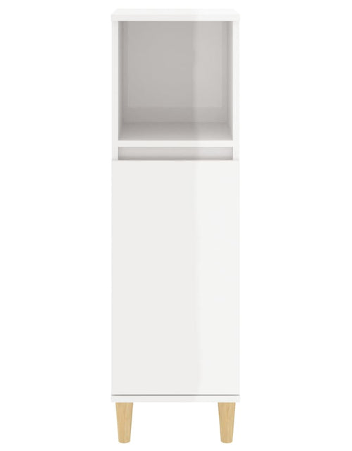 Încărcați imaginea în vizualizatorul Galerie, Dulap de baie, alb extralucios, 30x30x100 cm, lemn prelucrat - Lando
