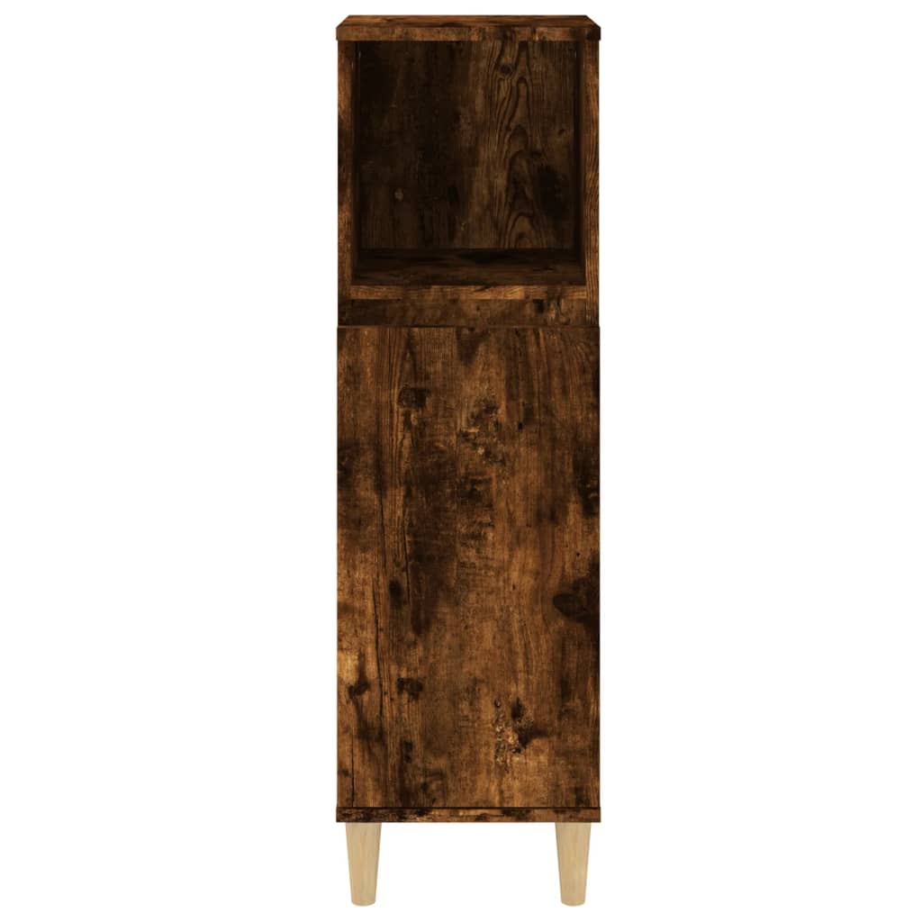 Dulap de baie, stejar afumat, 30x30x100 cm, lemn prelucrat - Lando