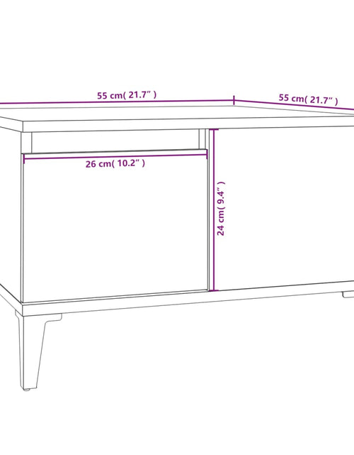 Încărcați imaginea în vizualizatorul Galerie, Măsuță de cafea, gri sonoma, 55x55x36,5 cm, lemn prelucrat Lando - Lando
