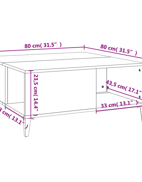Încărcați imaginea în vizualizatorul Galerie, Măsuță de cafea, gri sonoma, 80x80x36,5 cm, lemn prelucrat Lando - Lando
