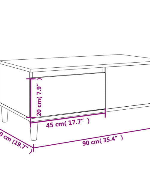 Загрузите изображение в средство просмотра галереи, Măsuță de cafea, stejar maro, 90x50x36,5 cm, lemn prelucrat Lando - Lando
