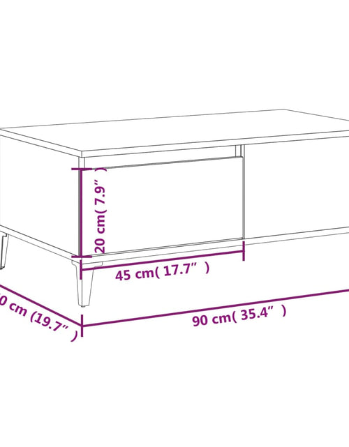 Загрузите изображение в средство просмотра галереи, Măsuță de cafea, stejar fumuriu, 90x50x36,5 cm, lemn prelucrat Lando - Lando
