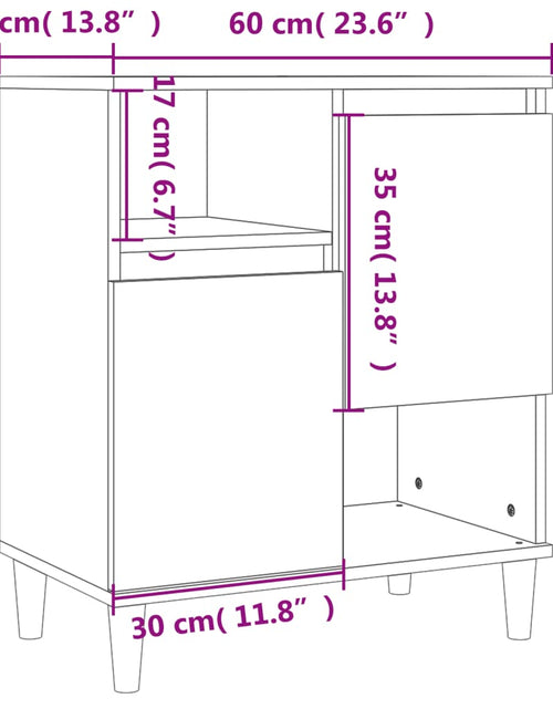 Încărcați imaginea în vizualizatorul Galerie, Servantă, gri beton, 60x35x70 cm, lemn prelucrat Lando - Lando
