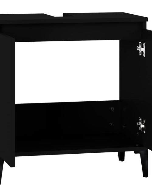 Загрузите изображение в средство просмотра галереи, Dulap de chiuvetă, negru, 58x33x60 cm, lemn prelucrat - Lando
