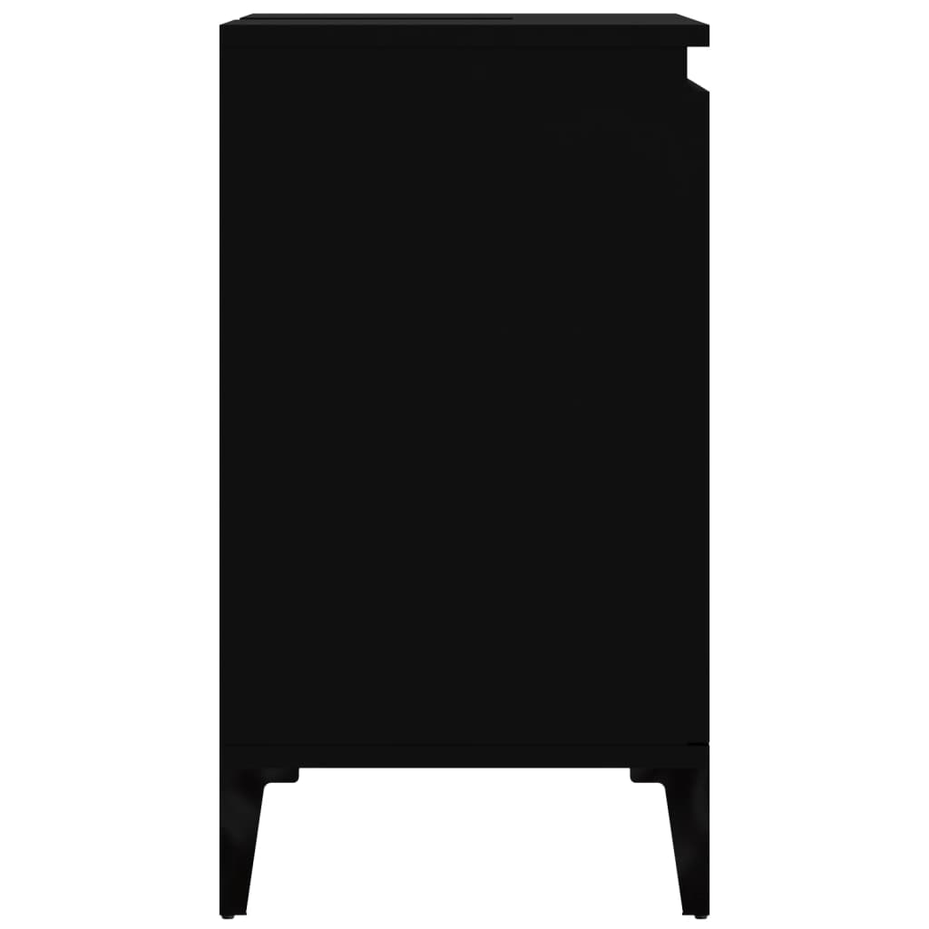 Dulap de chiuvetă, negru, 58x33x60 cm, lemn prelucrat - Lando