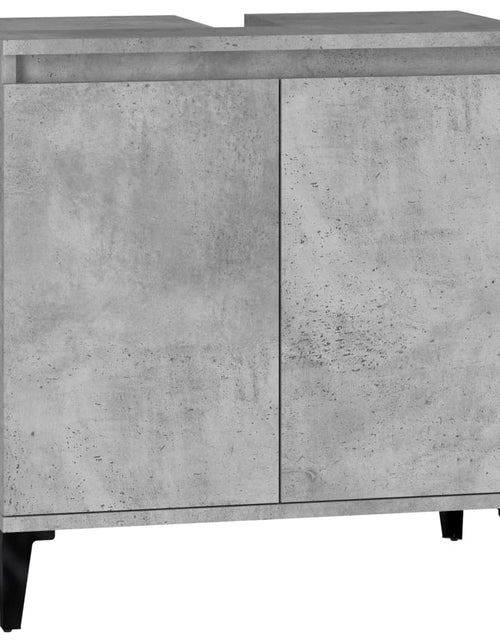 Încărcați imaginea în vizualizatorul Galerie, Dulap de chiuvetă, gri beton, 58x33x60 cm, lemn prelucrat Lando - Lando
