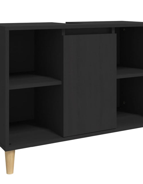Încărcați imaginea în vizualizatorul Galerie, Dulap de chiuvetă, negru, 80x33x60 cm, lemn prelucrat - Lando
