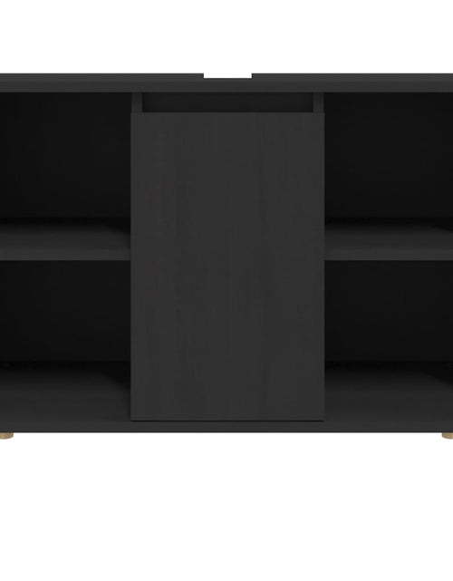 Încărcați imaginea în vizualizatorul Galerie, Dulap de chiuvetă, negru, 80x33x60 cm, lemn prelucrat - Lando
