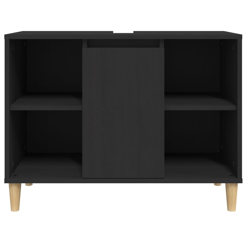 Dulap de chiuvetă, negru, 80x33x60 cm, lemn prelucrat - Lando