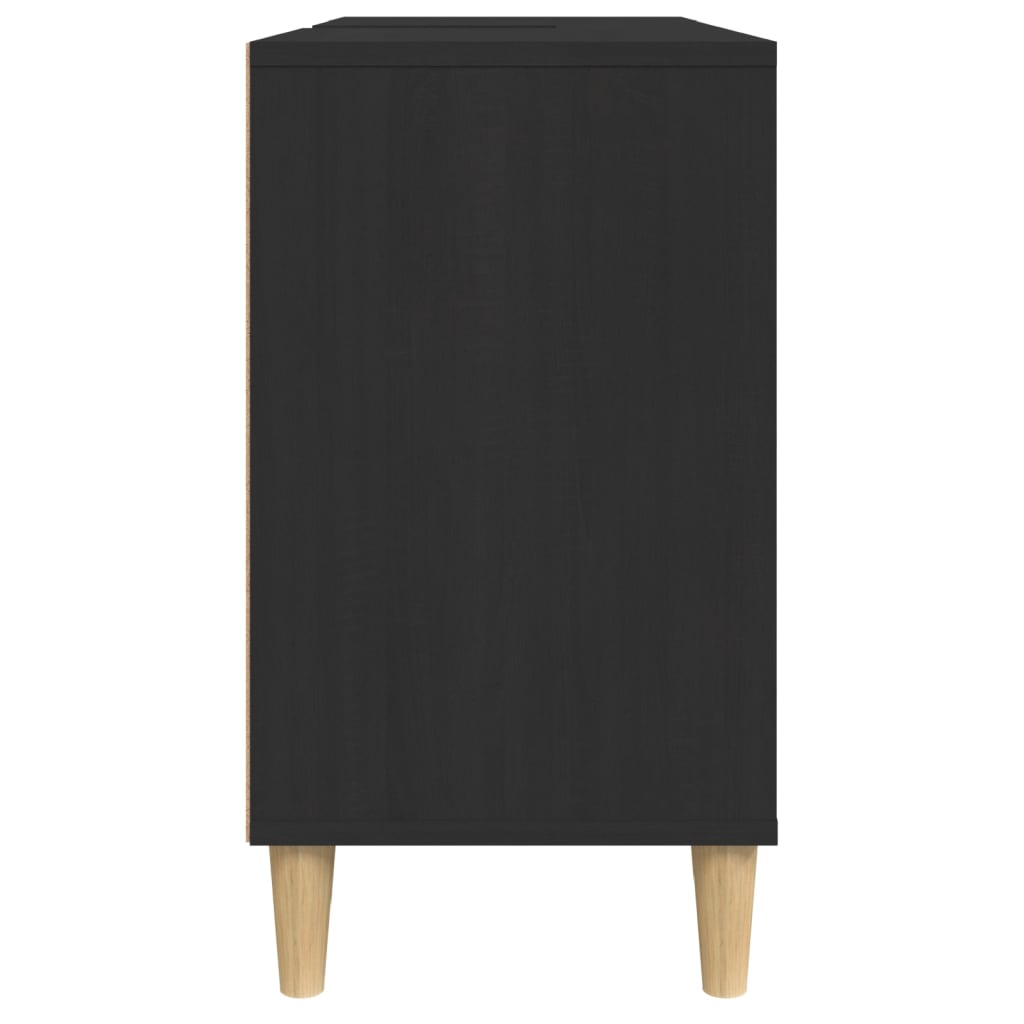 Dulap de chiuvetă, negru, 80x33x60 cm, lemn prelucrat - Lando