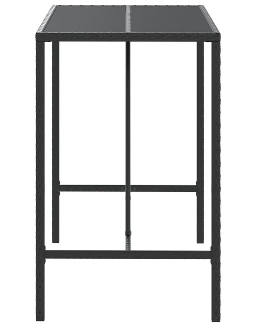 Încărcați imaginea în vizualizatorul Galerie, Masă de bar cu blat din sticlă, negru, 110x70x110 cm, poliratan - Lando
