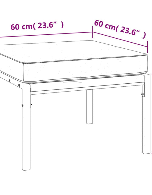 Încărcați imaginea în vizualizatorul Galerie, Taburete de grădină cu perne gri, 2 buc., 60x60x35 cm, oțel - Lando
