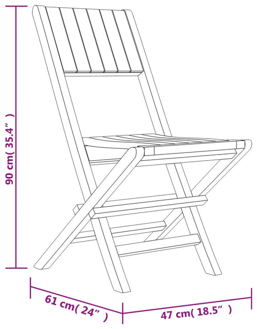 Încărcați imaginea în vizualizatorul Galerie, Scaune de grădină pliante, 2 buc, 47x61x90 cm, lemn masiv tec - Lando
