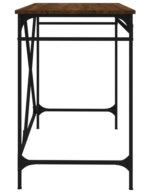 Загрузите изображение в средство просмотра галереи, Birou, stejar maro, 100x50x75 cm, lemn prelucrat și fier - Lando
