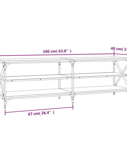Загрузите изображение в средство просмотра галереи, Comodă TV, stejar fumuriu, 160x40x50 cm, lemn prelucrat Lando - Lando
