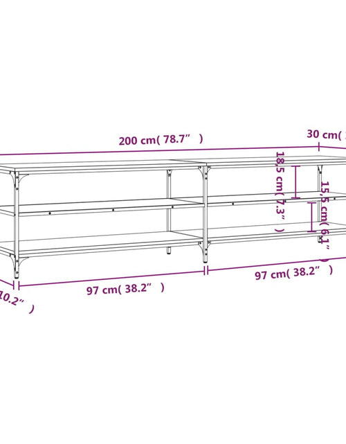 Загрузите изображение в средство просмотра галереи, Comodă TV, stejar sonoma, 200x30x50 cm, lemn prelucrat și metal Lando - Lando
