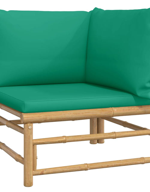 Загрузите изображение в средство просмотра галереи, Set mobilier de grădină cu perne verzi, 4 piese, bambus - Lando
