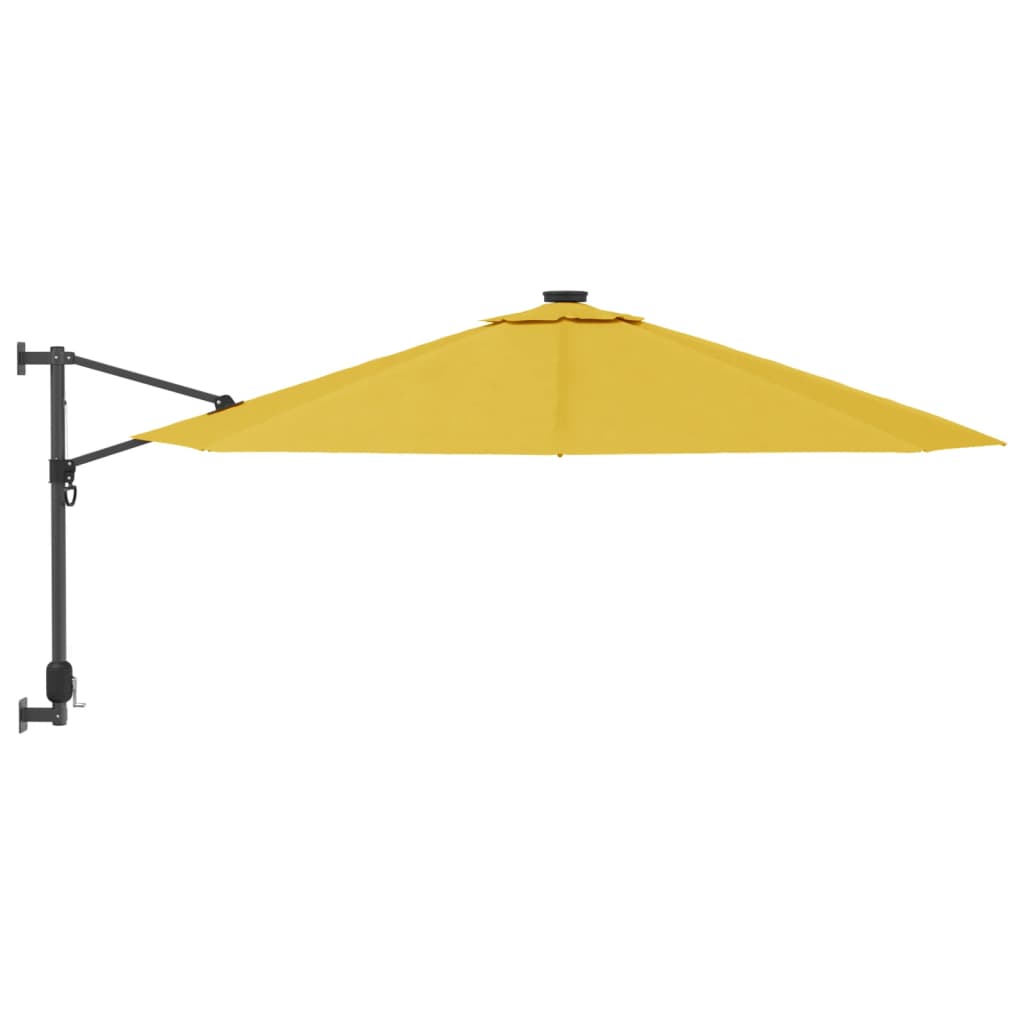 Umbrelă de soare montată pe perete, cu LED-uri, galben, 290 cm Lando - Lando