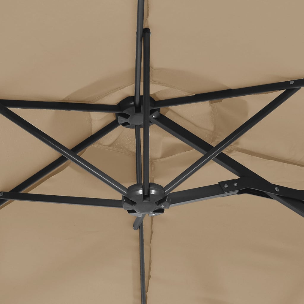 Umbrelă de soare cu două capete, gri taupe, 316x240 cm Lando - Lando